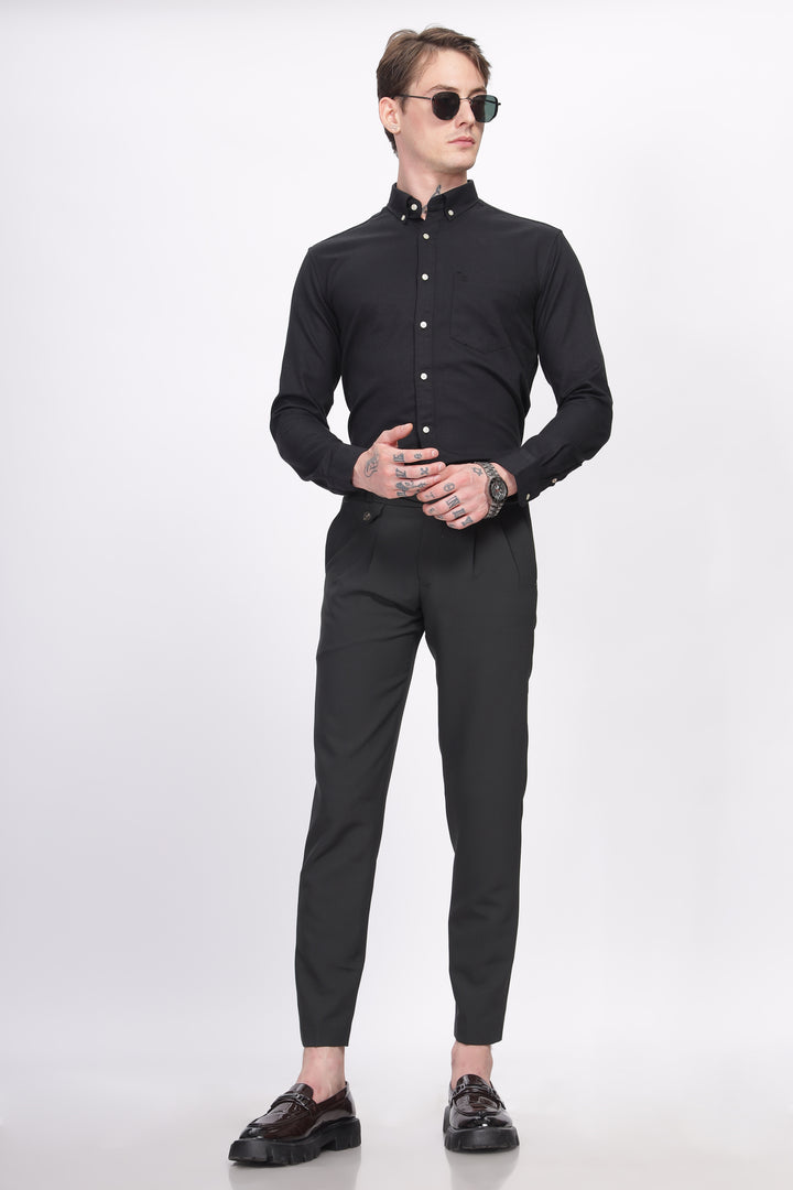 Oxford Formal Black Shirt Ilyzly