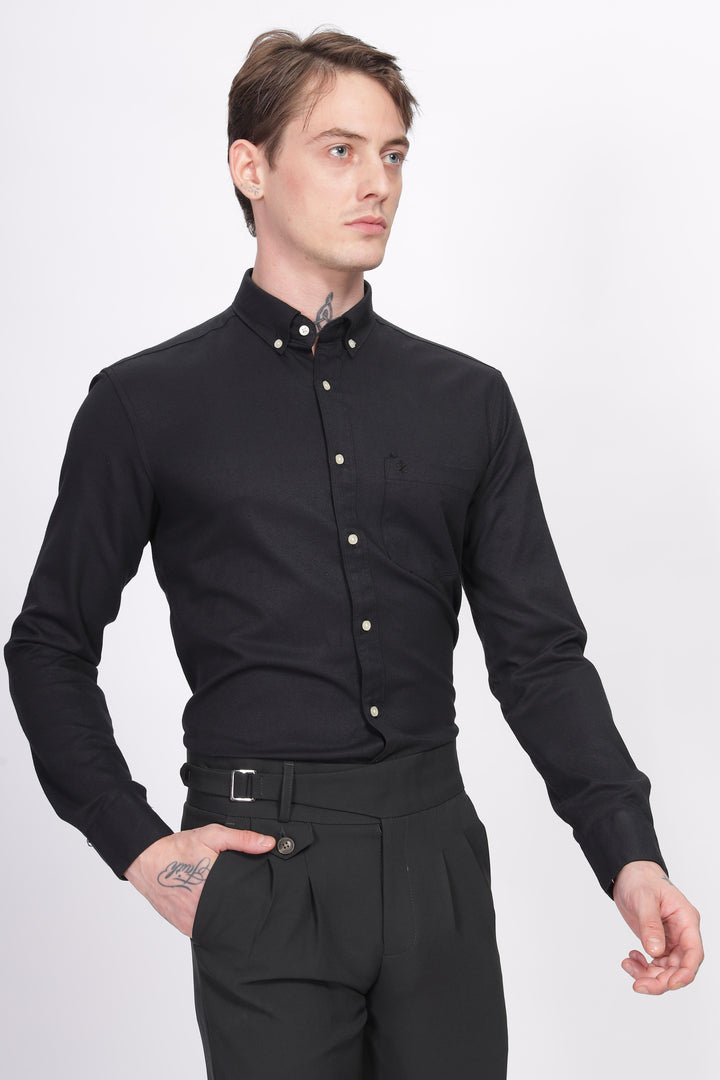 Oxford Formal Black Shirt Ilyzly