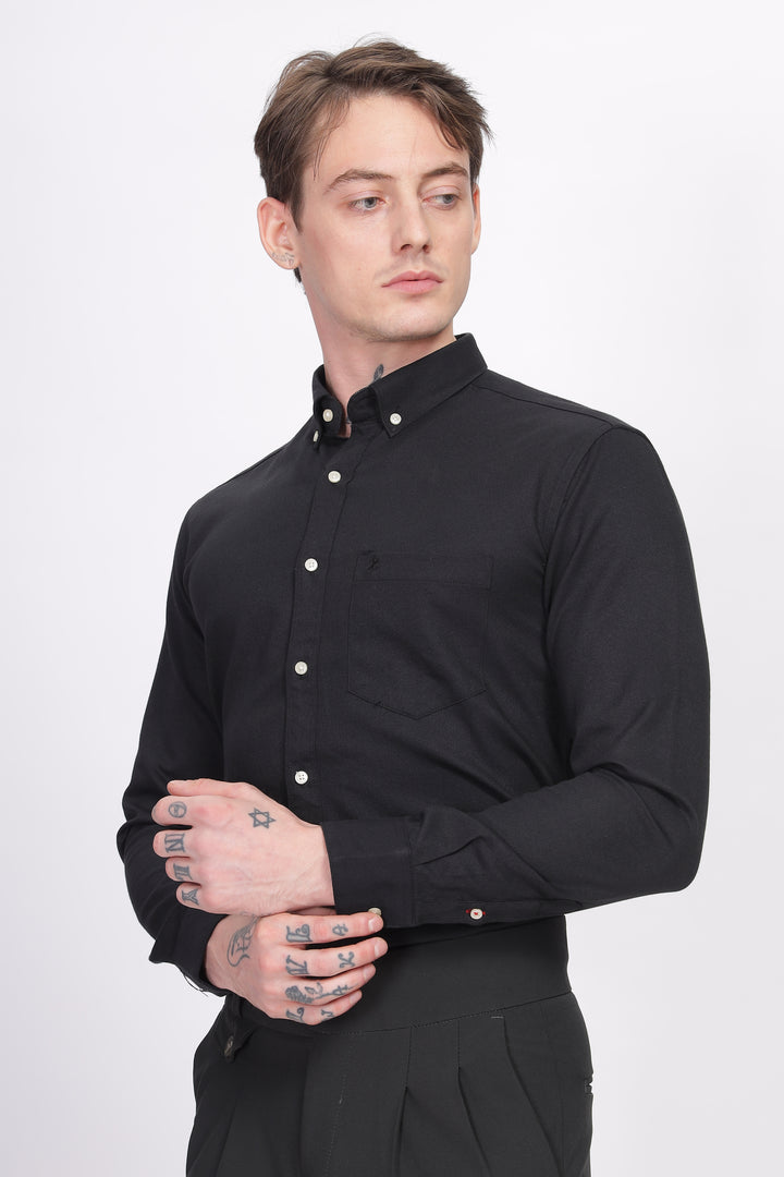 Oxford Formal Black Shirt Ilyzly