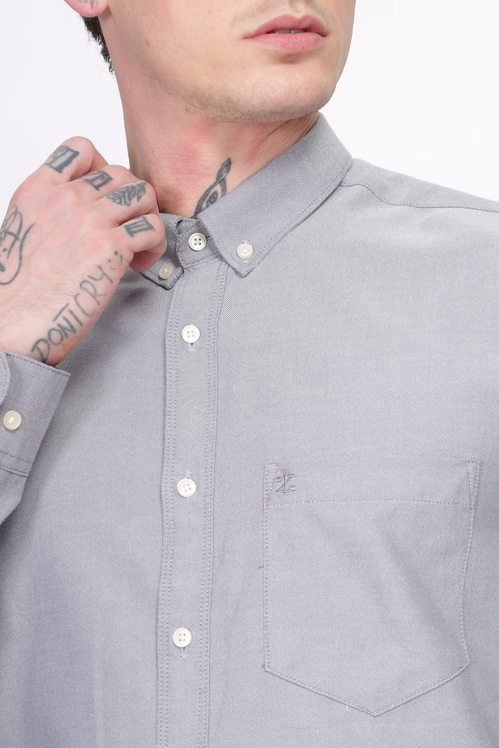 Oxford Formal Grey Shirt Ilyzly