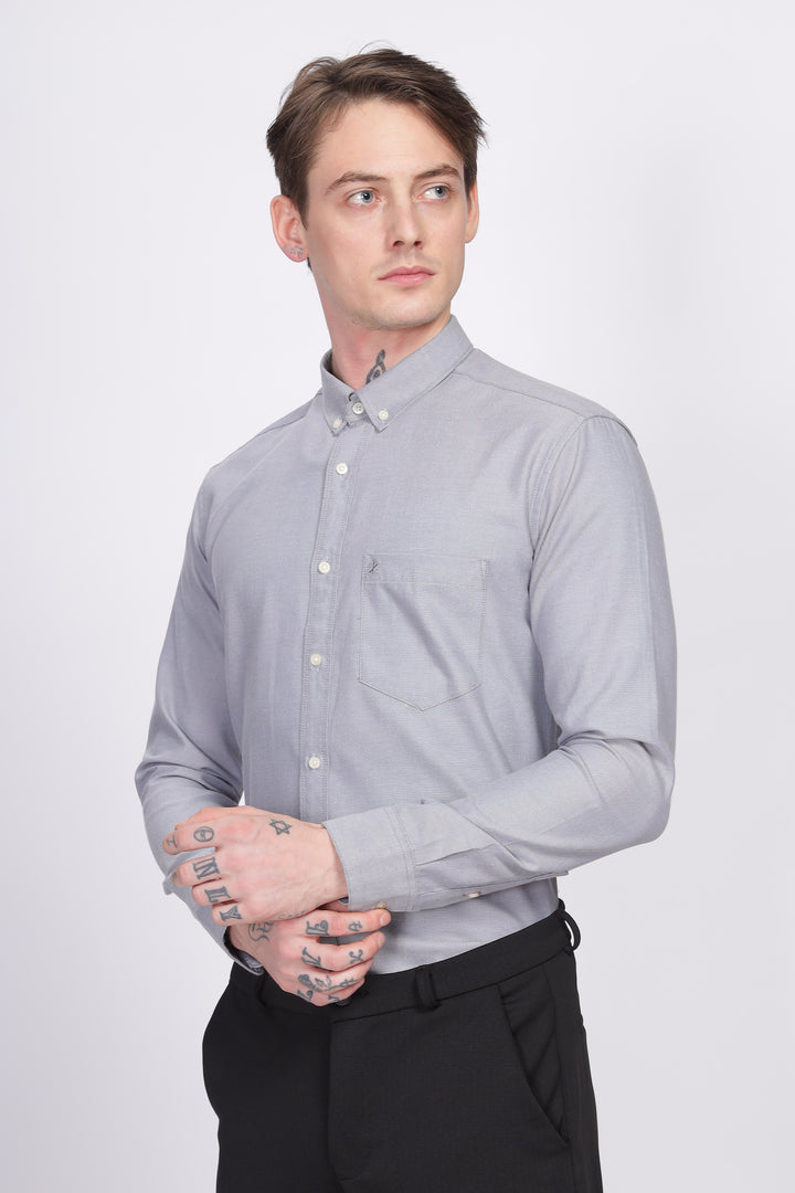 Oxford Formal Grey Shirt Ilyzly