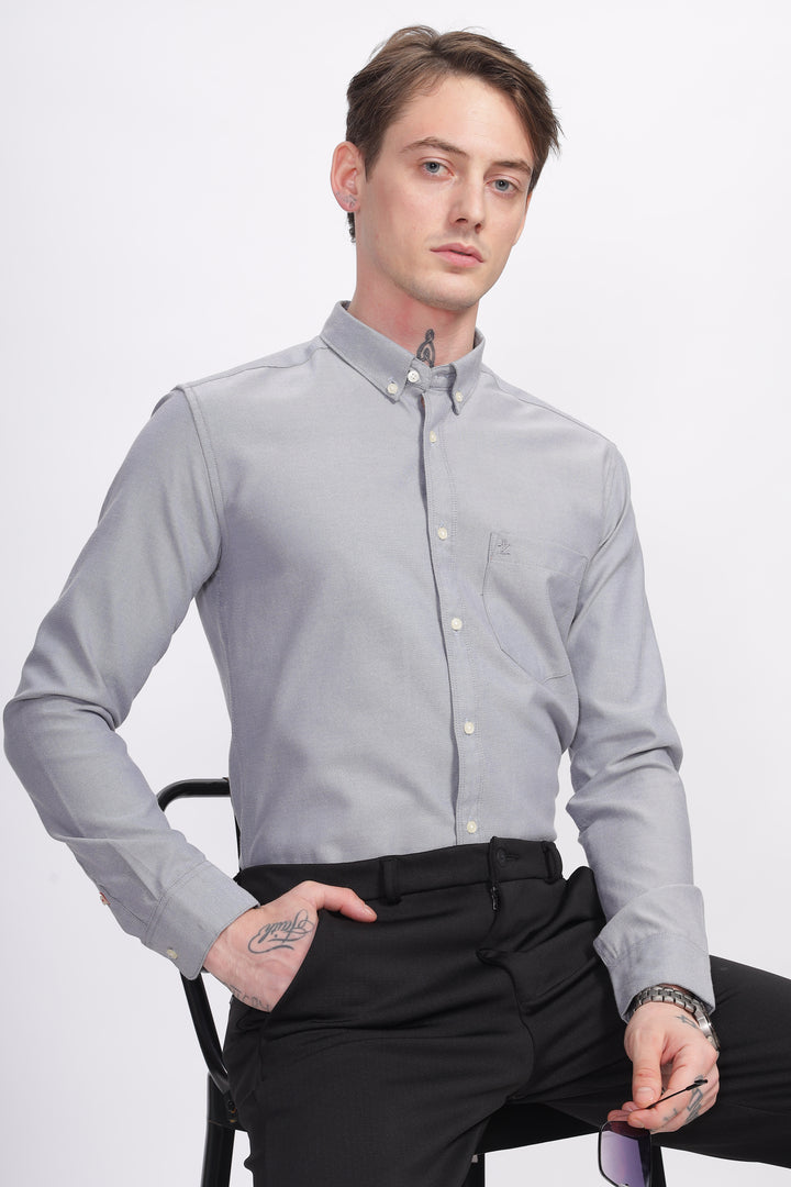 Oxford Formal Grey Shirt Ilyzly