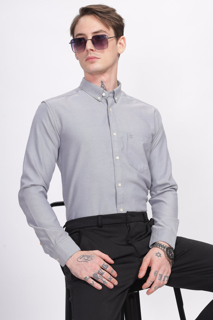 Oxford Formal Grey Shirt Ilyzly