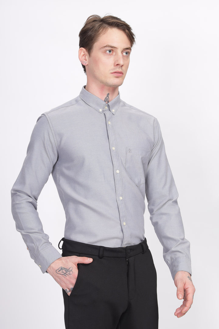 Oxford Formal Grey Shirt Ilyzly