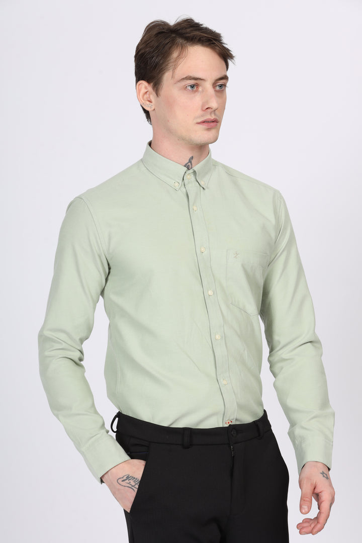 Oxford Green Formal Shirt Ilyzly