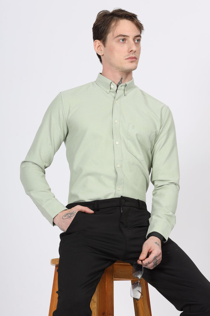 Oxford Green Formal Shirt Ilyzly