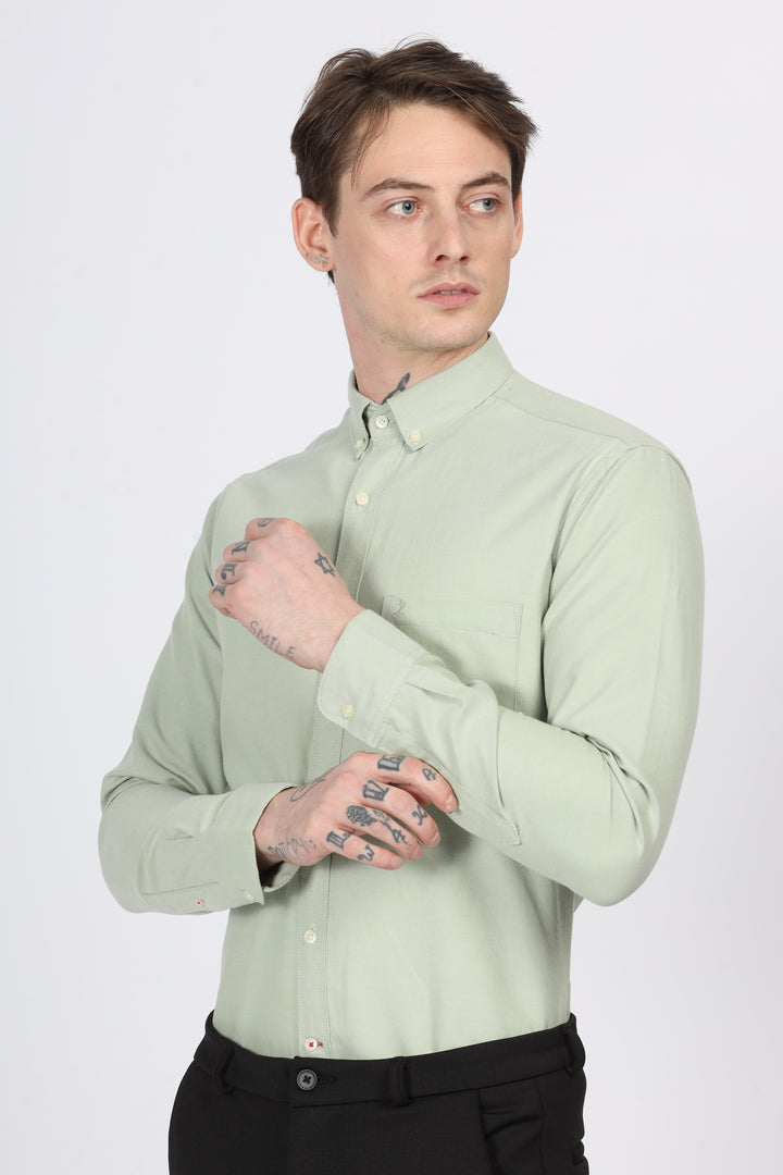 Oxford Green Formal Shirt Ilyzly