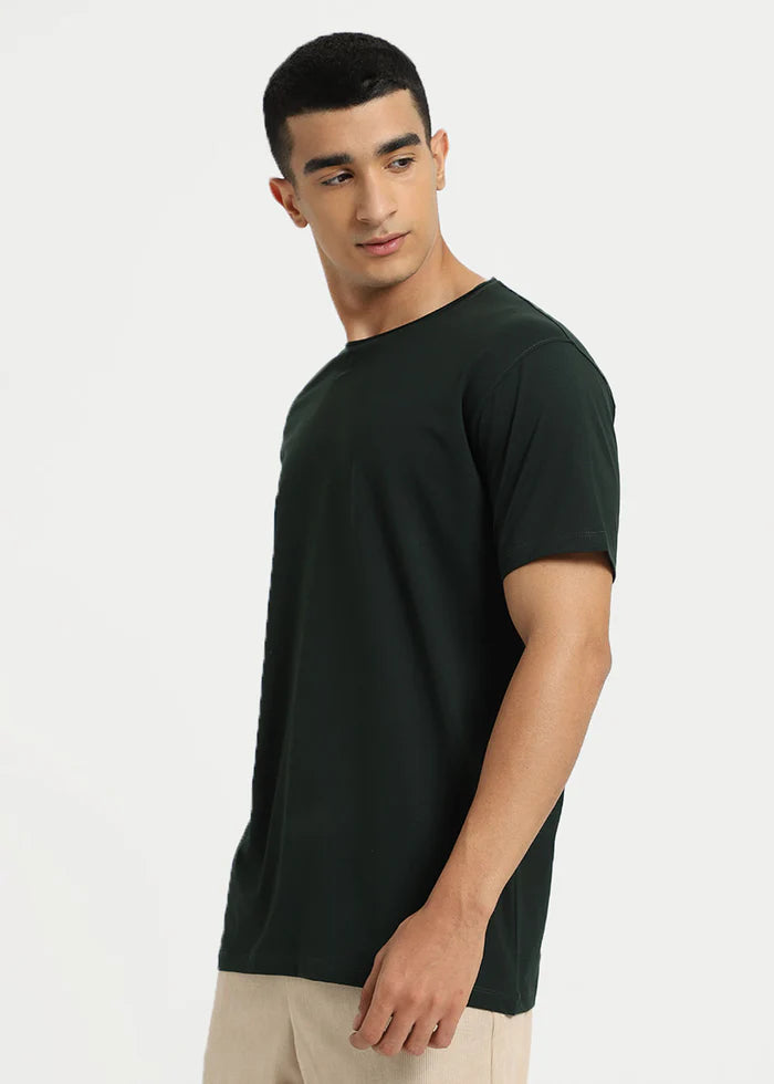 Pine Green Crew Neck T-shirt Ilyzly