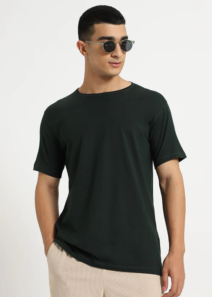 Pine Green Crew Neck T-shirt Ilyzly