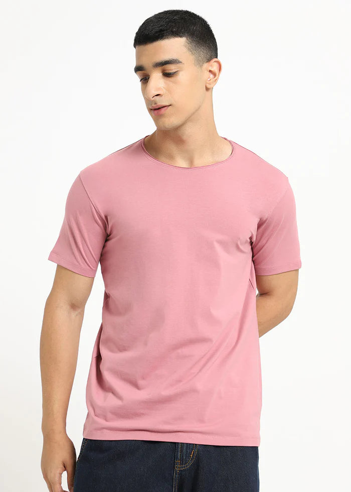 Pink Crew Neck T-shirt Ilyzly