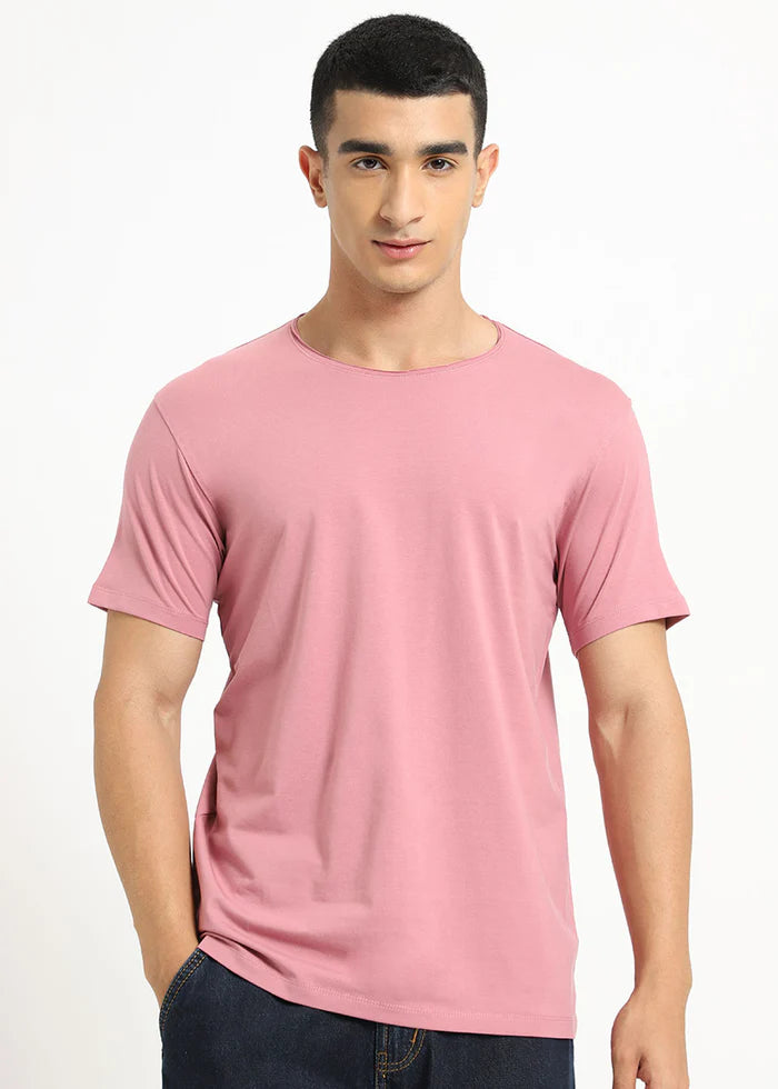 Pink Crew Neck T-shirt Ilyzly