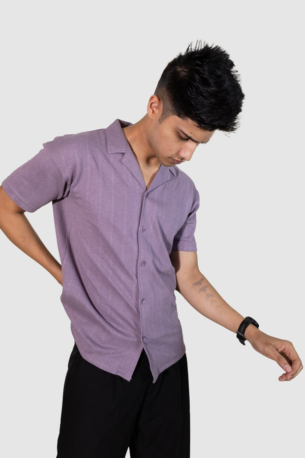 Cuban Stripe Shirt - Lavendar