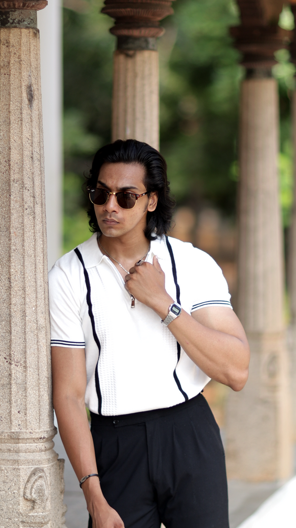 White old money Polo T-Shirt