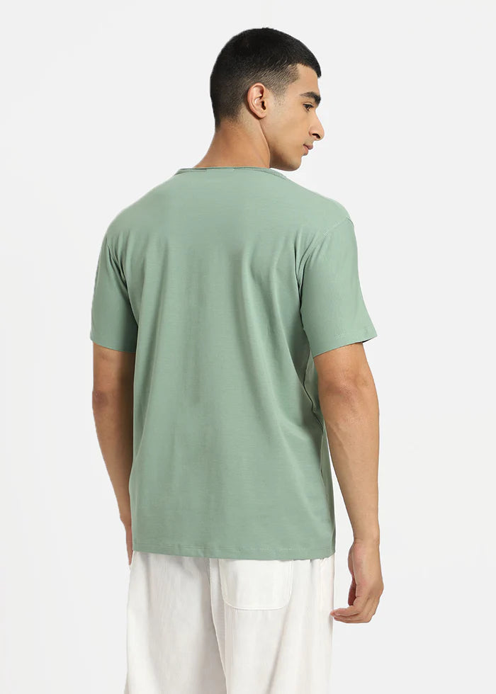 Sea Green Crew Neck T-shirt Ilyzly