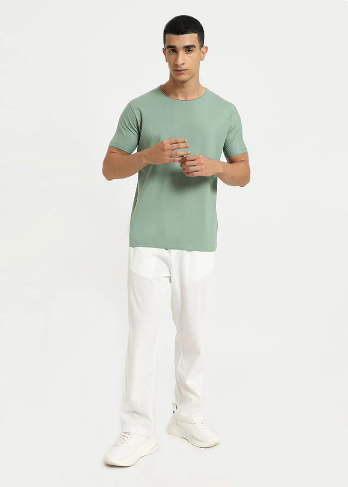 Sea Green Crew Neck T-shirt Ilyzly