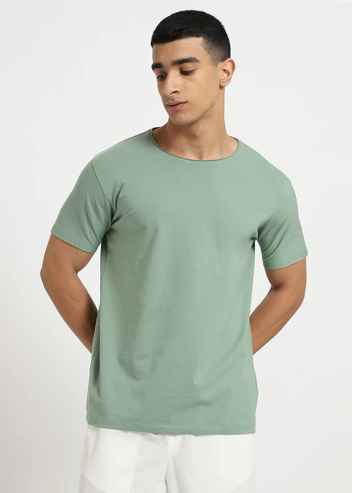 Sea Green Crew Neck T-shirt Ilyzly