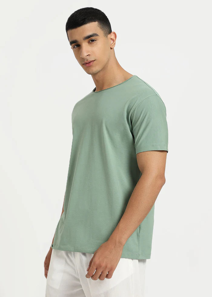 Sea Green Crew Neck T-shirt Ilyzly