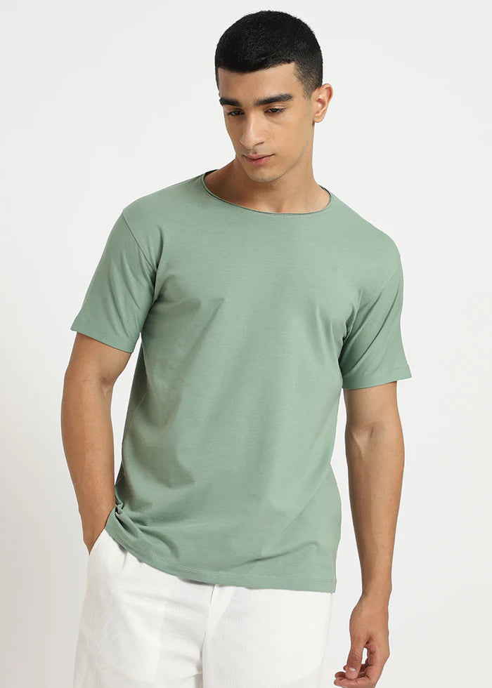 Sea Green Crew Neck T-shirt Ilyzly