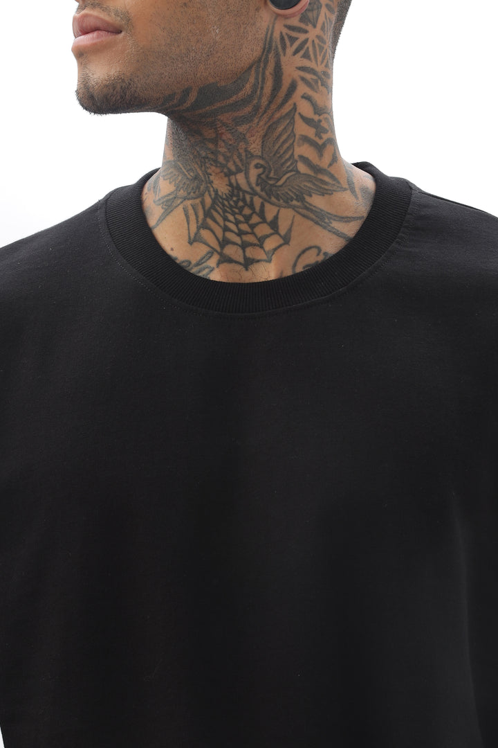 Spineline Black Dropshoulder T-Shirt Ilyzly