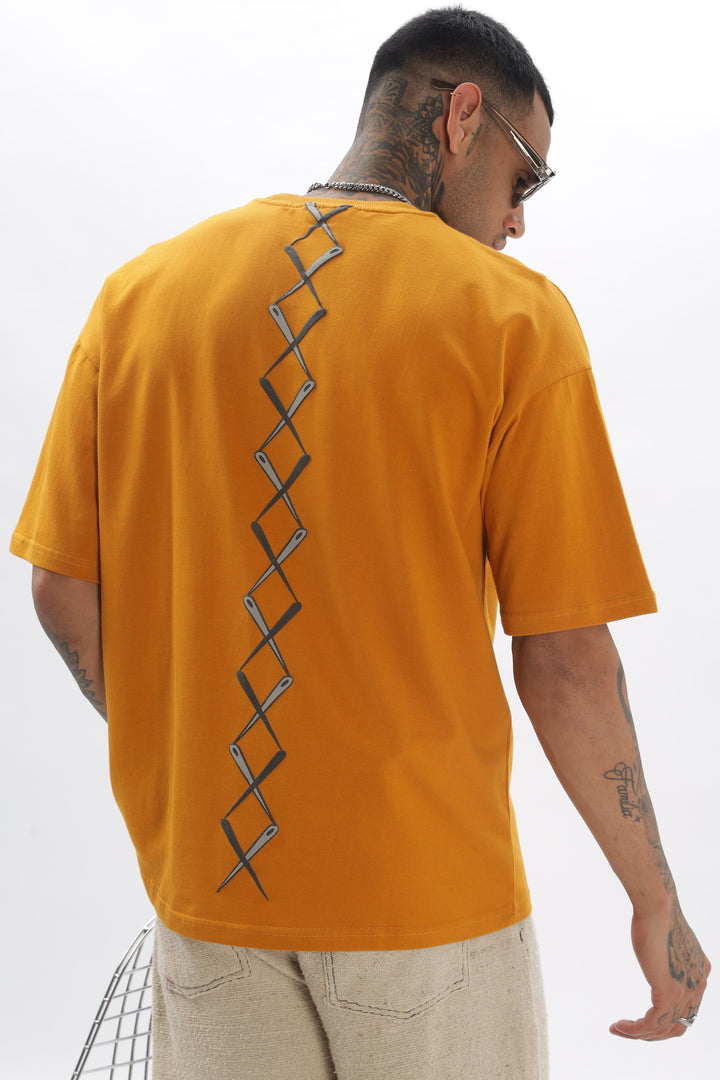 Spineline Orange Dropshoulder T-Shirt Ilyzly