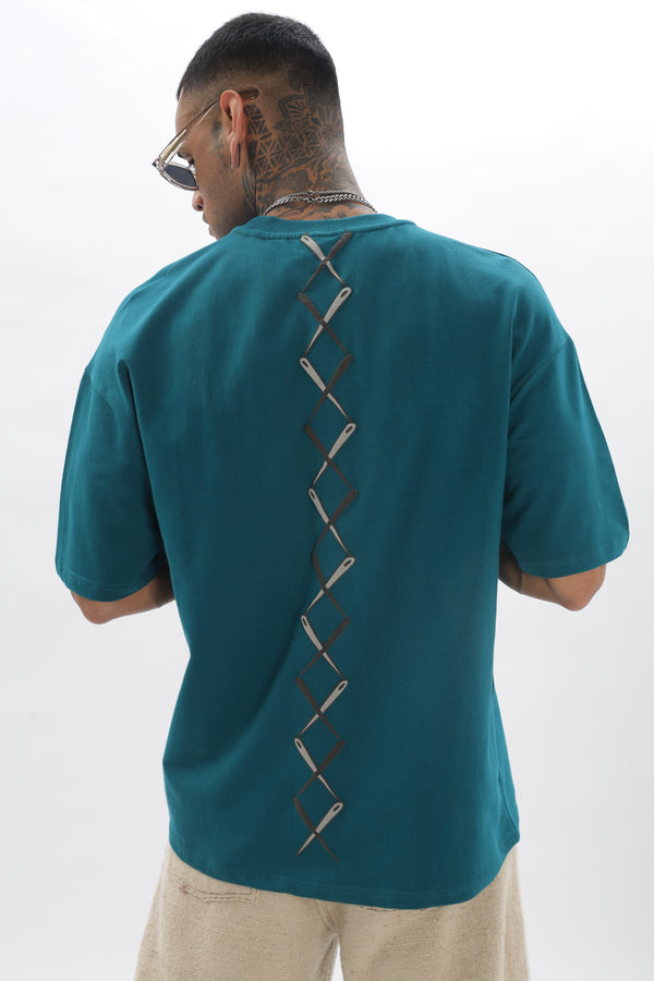 Spineline Peacock Green Dropshoulder T-Shirt Ilyzly