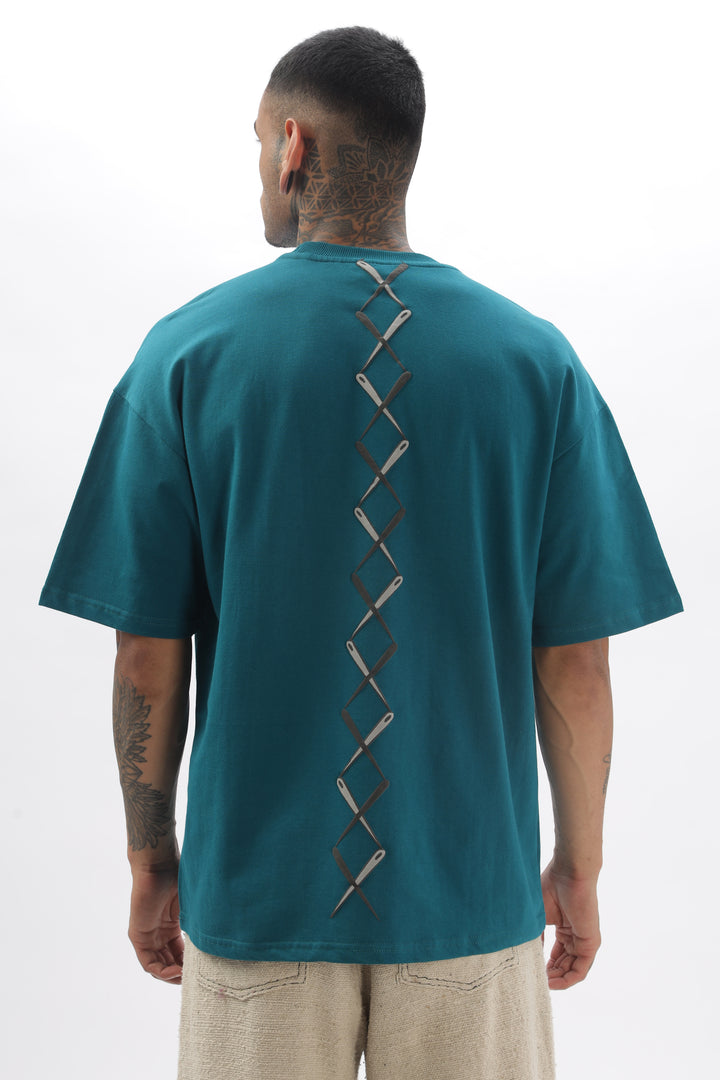 Spineline Peacock Green Dropshoulder T-Shirt Ilyzly