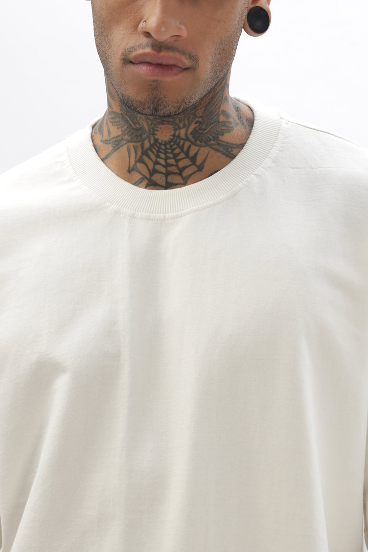 Spineline White Dropshoulder T-Shirt Ilyzly