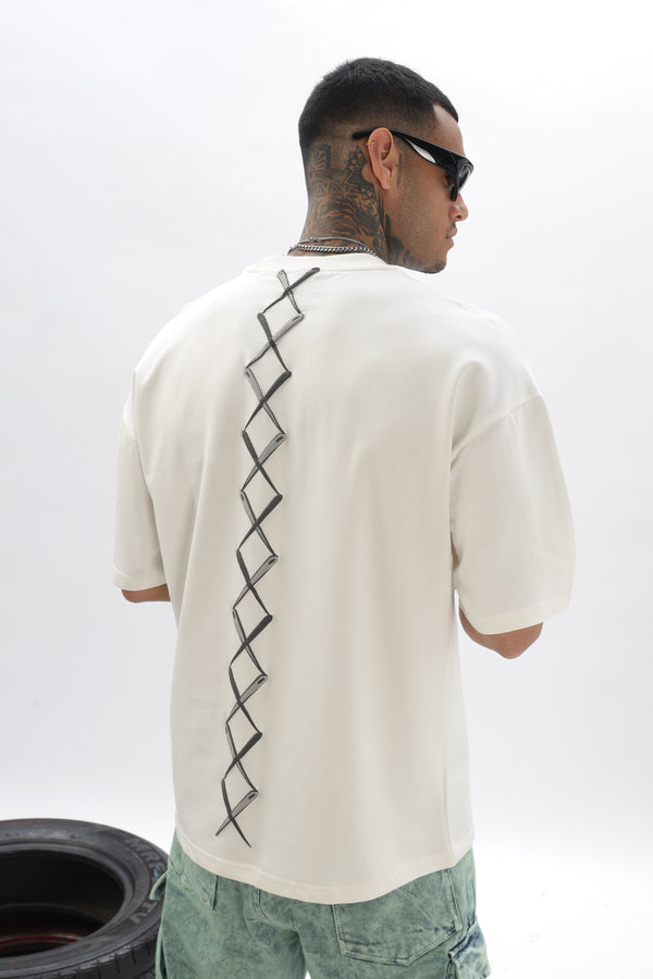 Spineline White Dropshoulder T-Shirt Ilyzly