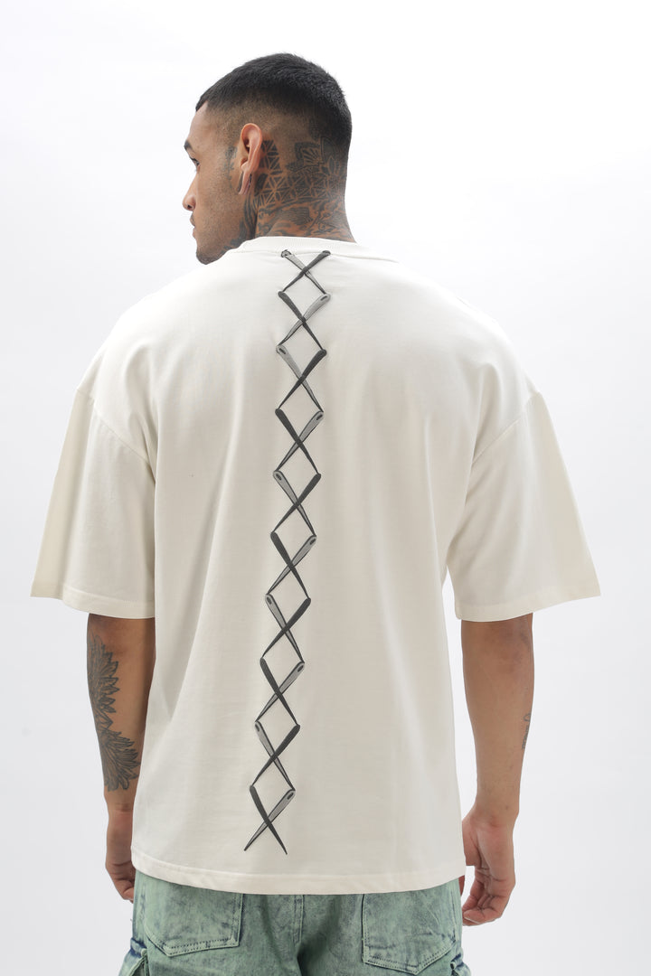 Spineline White Dropshoulder T-Shirt Ilyzly