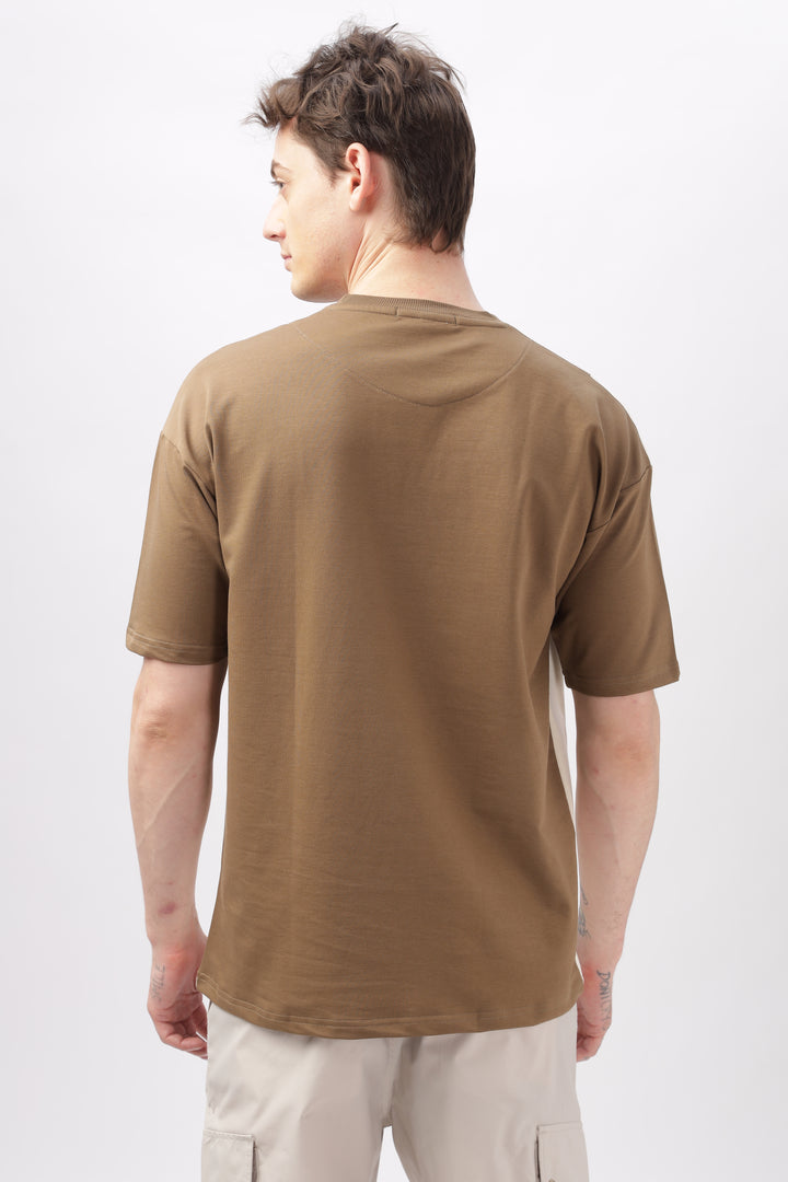 Summer Grade Drop Shoulder Brown T-shirt Ilyzly