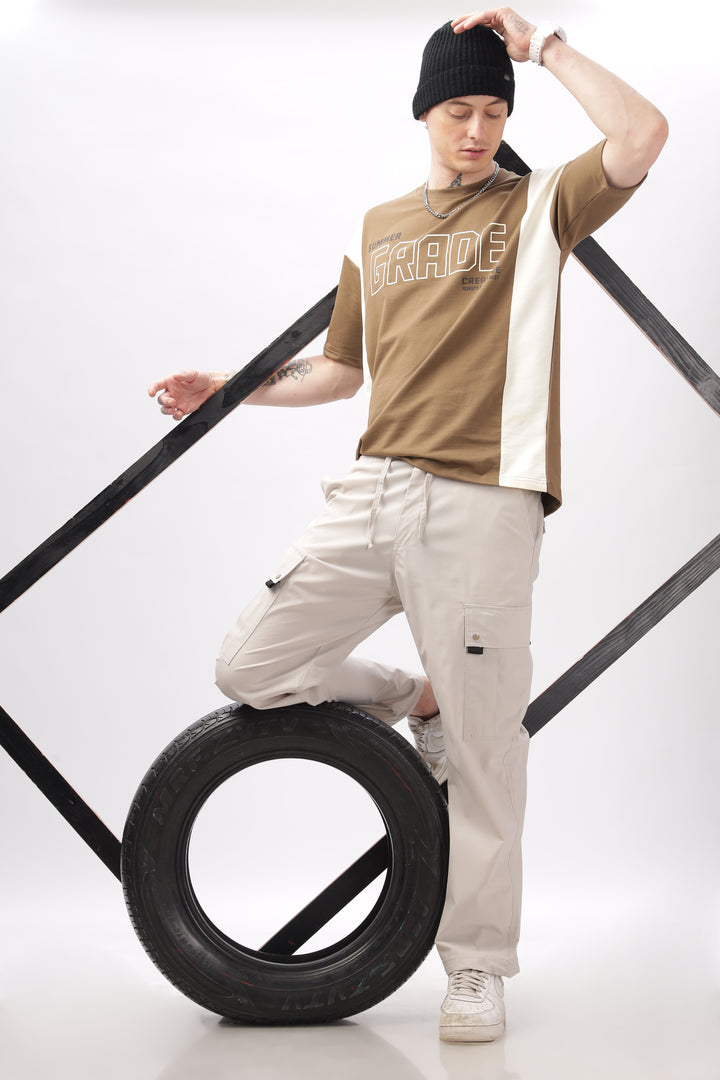 Summer Grade Drop Shoulder Brown T-shirt Ilyzly