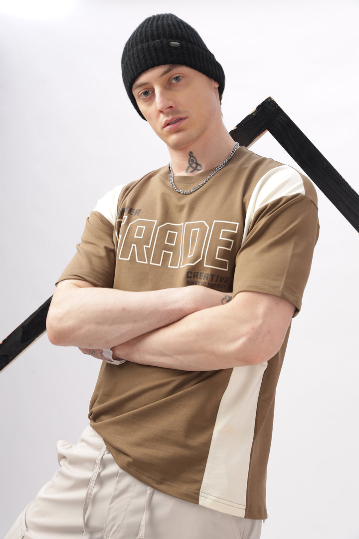 Summer Grade Drop Shoulder Brown T-shirt Ilyzly