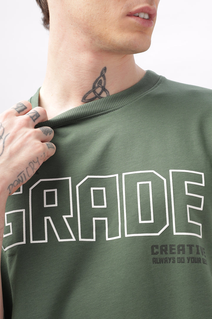 Summer Grade Drop Shoulder Green T-shirt Ilyzly