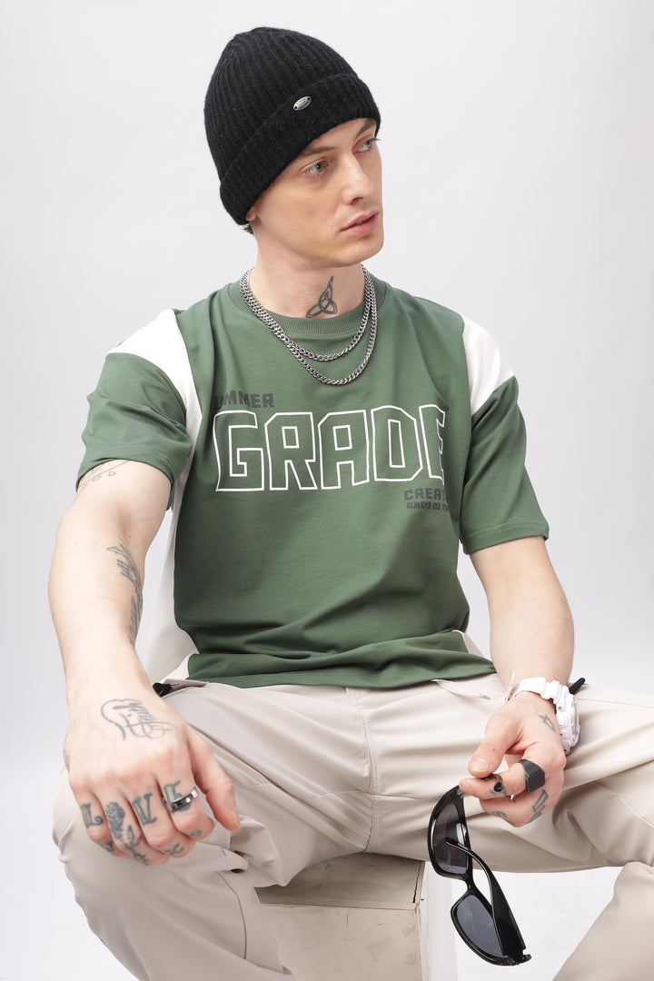 Summer Grade Drop Shoulder Green T-shirt Ilyzly