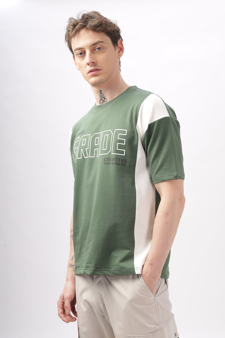 Summer Grade Drop Shoulder Green T-shirt Ilyzly