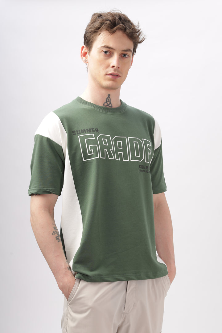 Summer Grade Drop Shoulder Green T-shirt Ilyzly