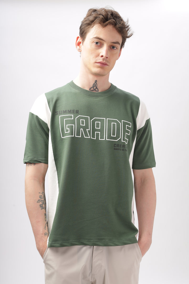 Summer Grade Drop Shoulder Green T-shirt Ilyzly