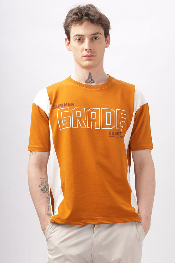 Summer Grade Drop Shoulder Orange T-shirt Ilyzly