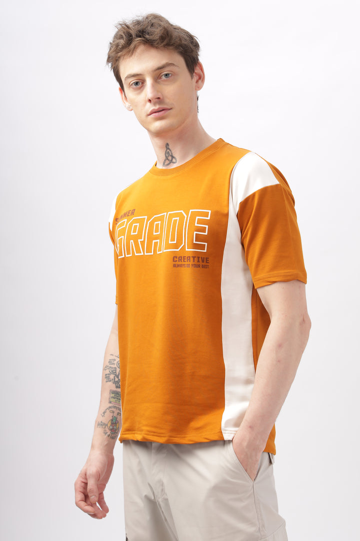 Summer Grade Drop Shoulder Orange T-shirt Ilyzly