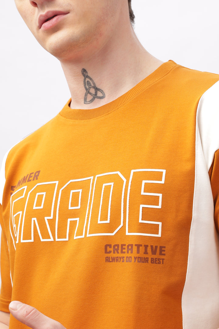 Summer Grade Drop Shoulder Orange T-shirt Ilyzly