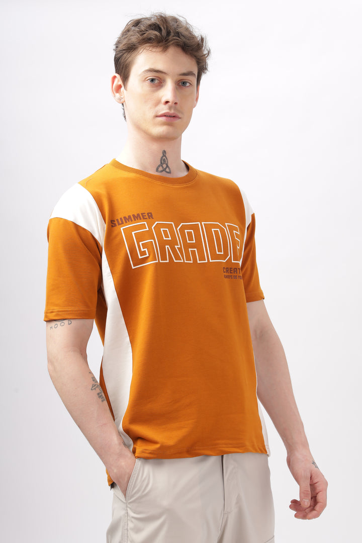 Summer Grade Drop Shoulder Orange T-shirt Ilyzly