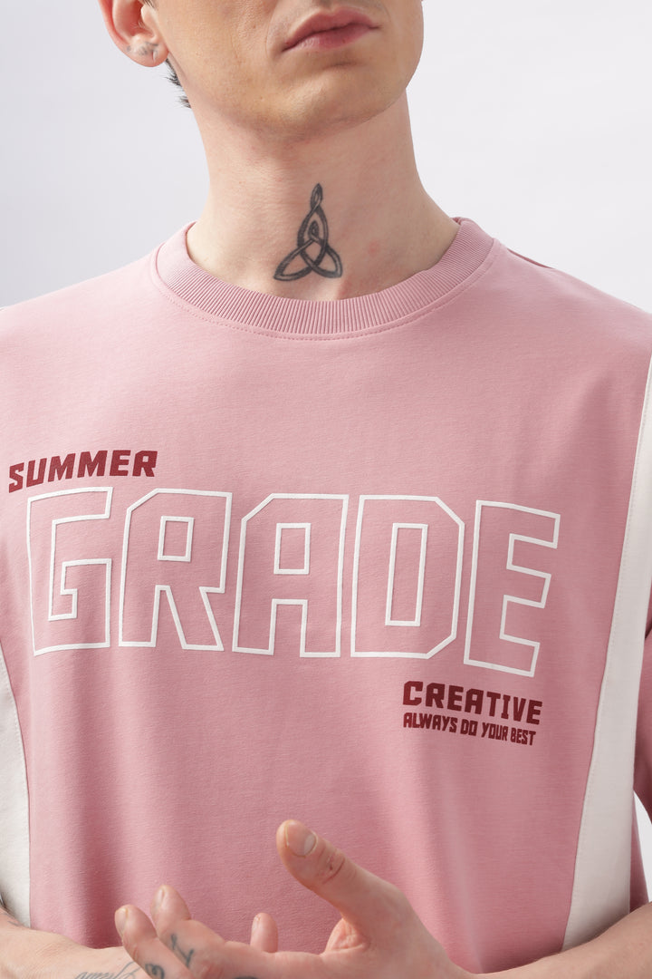 Summer Grade Drop Shoulder Pink T-shirt Ilyzly