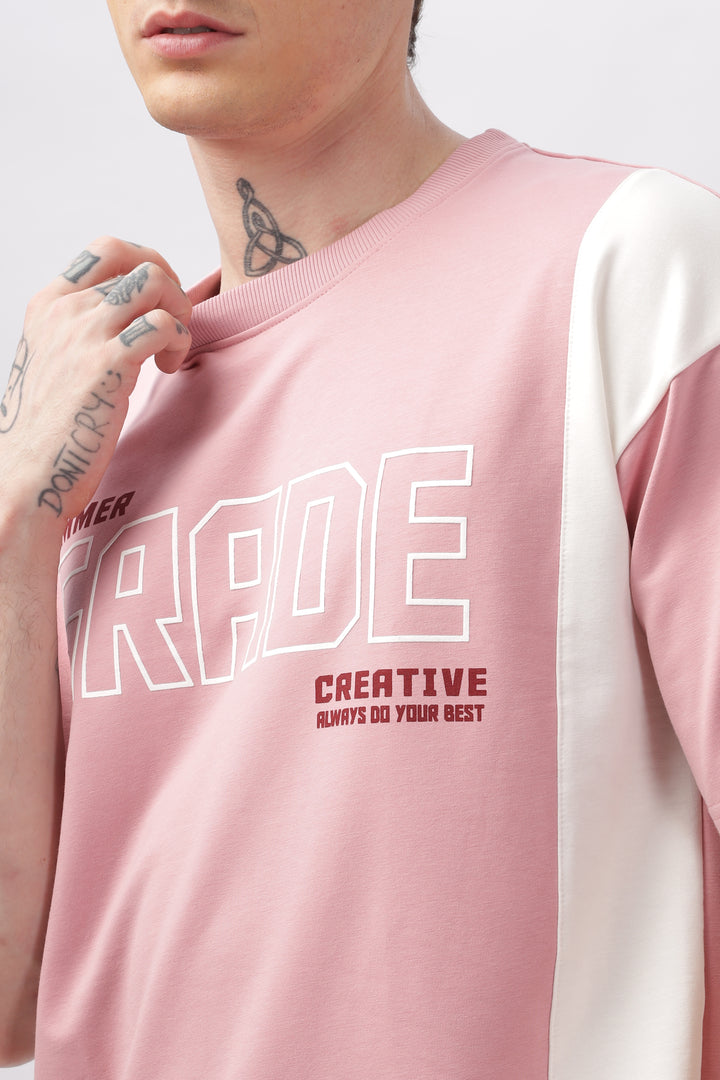 Summer Grade Drop Shoulder Pink T-shirt Ilyzly