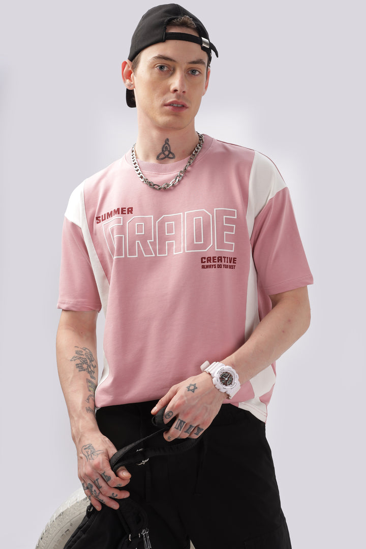 Summer Grade Drop Shoulder Pink T-shirt Ilyzly