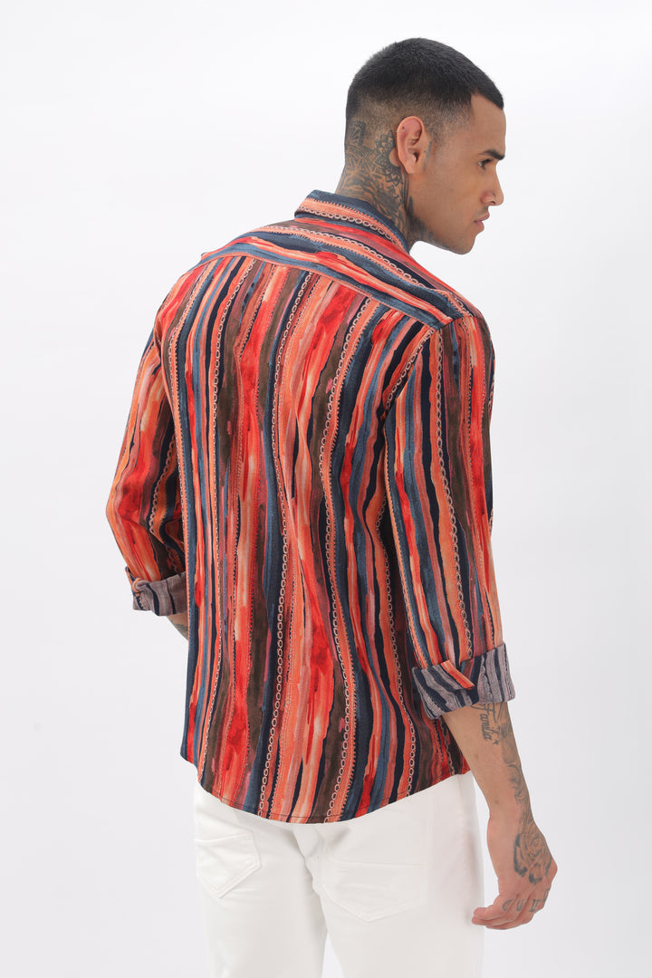 Tropical Stripes Viscose Shirt Ilyzly