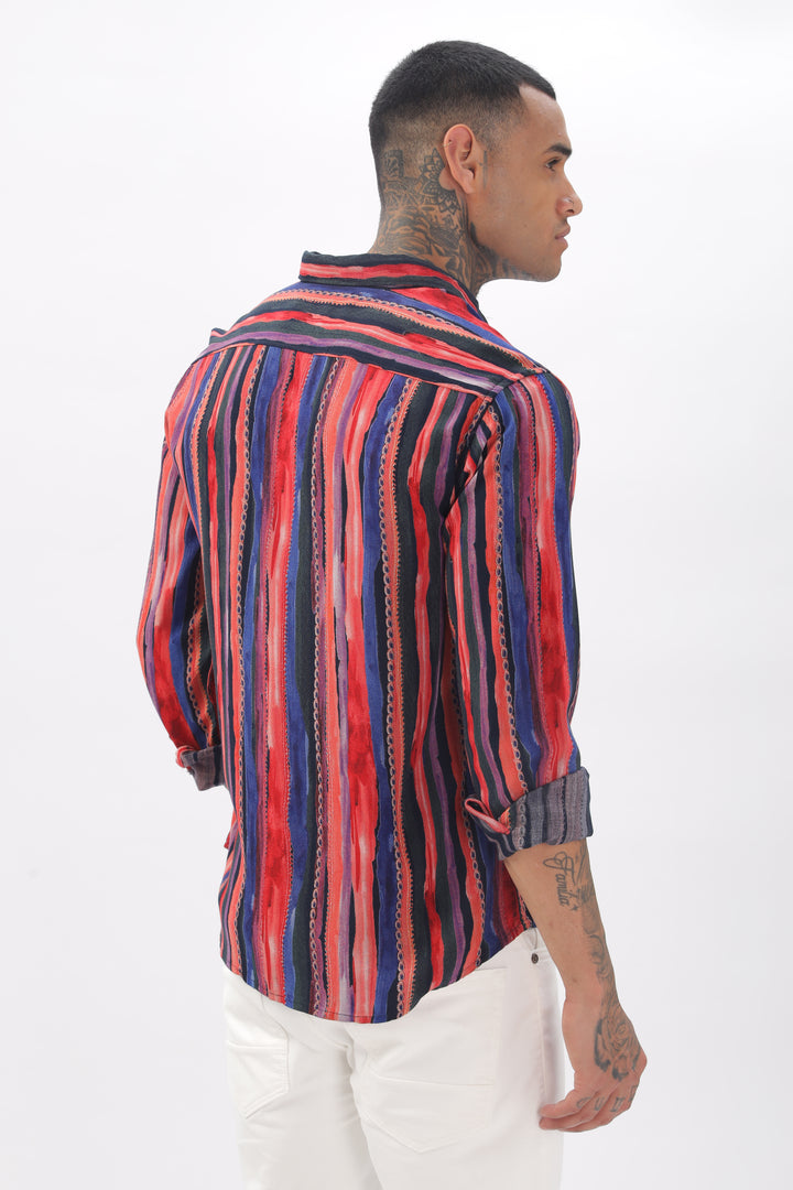 Tropical Stripes Viscose Shirt Ilyzly