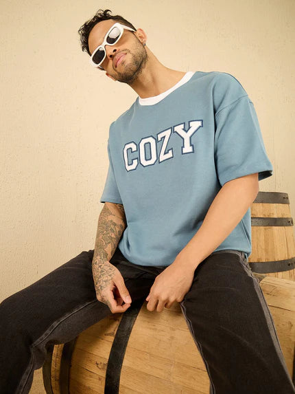 Unisex Cozy Embroidered Oversized T-shirt Ilyzly