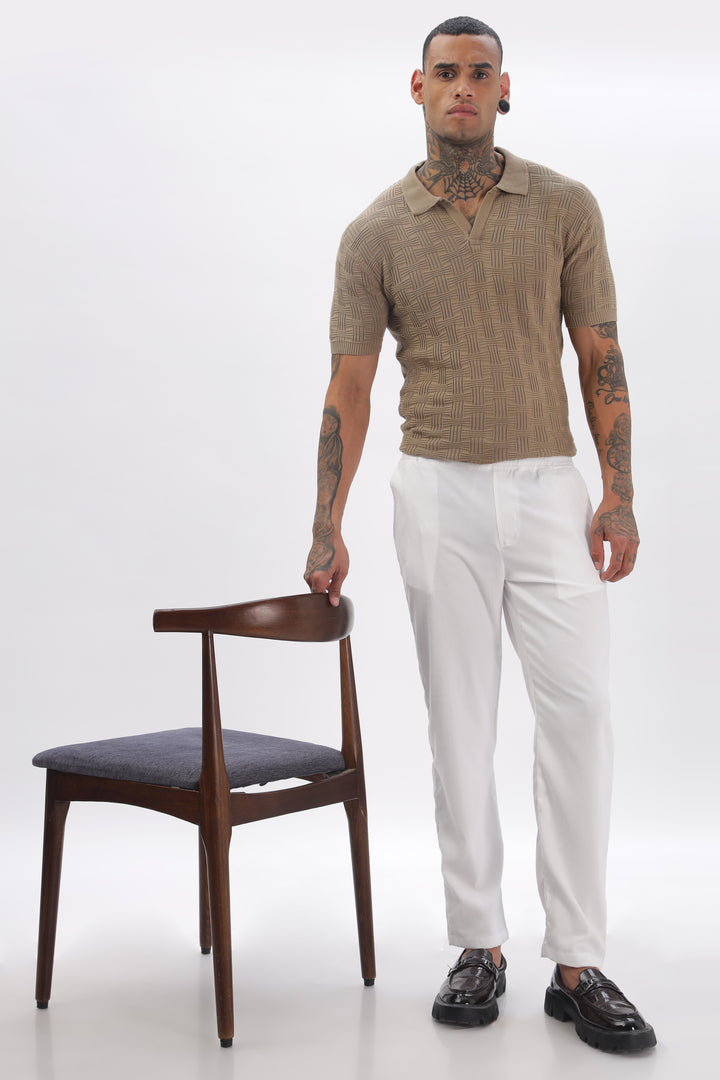 Urban Grid Polo Brown T-shirt Ilyzly