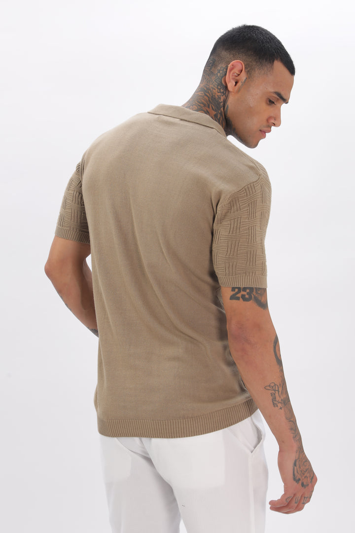 Urban Grid Polo Brown T-shirt Ilyzly