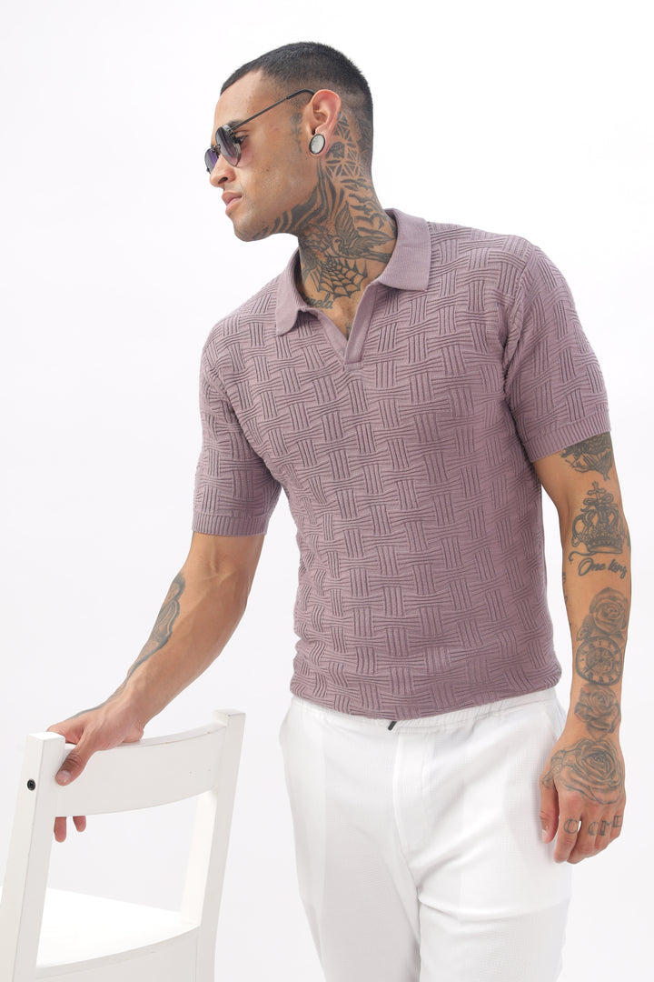 Urban Grid Polo Pink T-shirt Ilyzly